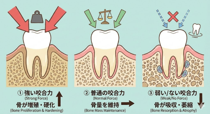 顎の骨が吸収される様子