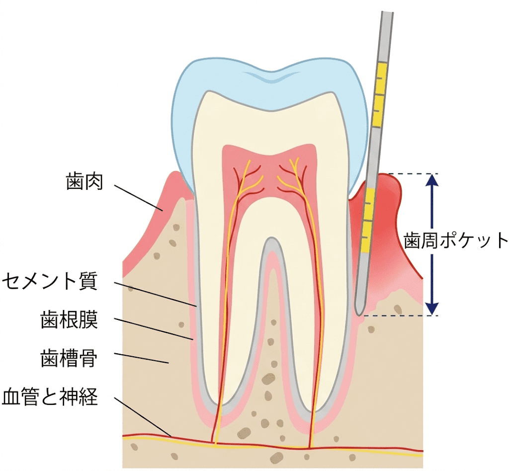 歯周ポケットの確認